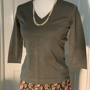 Alfani  Olive Green Silk Sweater